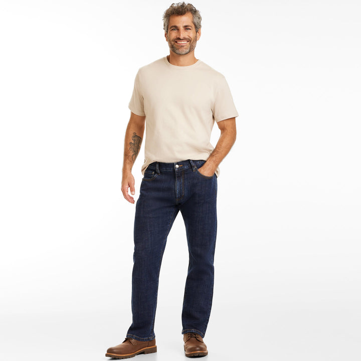 Ash & Erie Medium Wash Stretch Selvedge Jeans for Short Men  