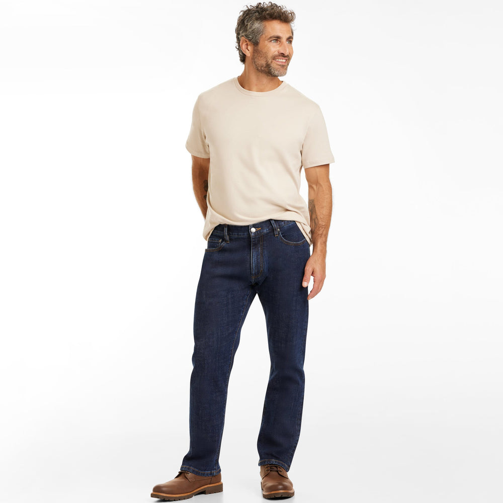 Ash & Erie Medium Wash Stretch Selvedge Jeans for Short Men  