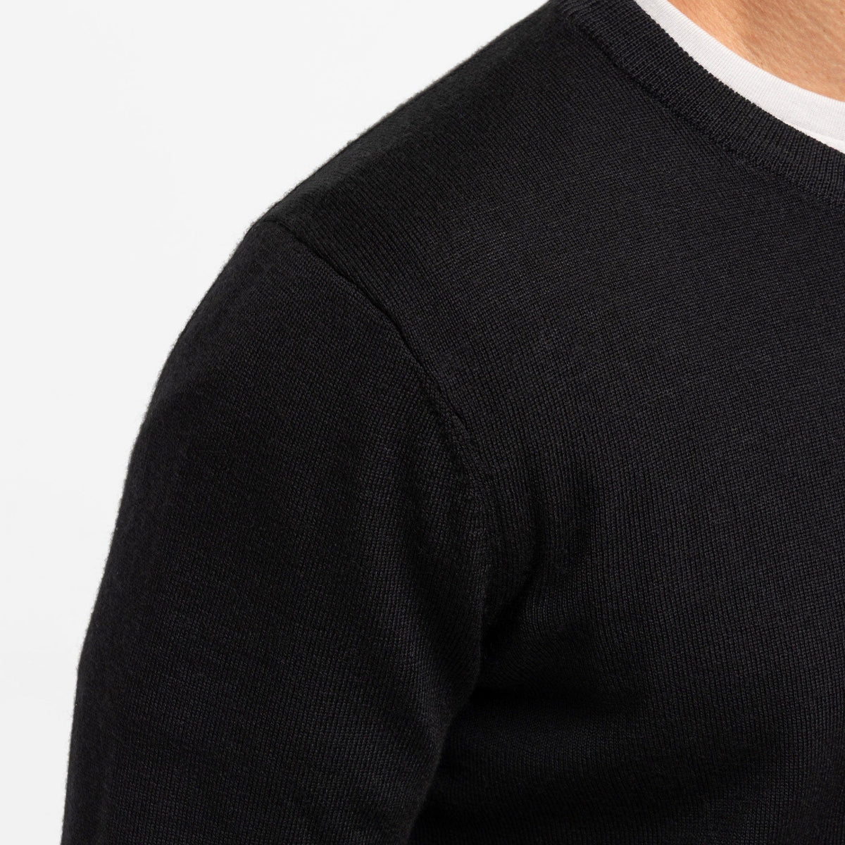 Buy Black Merino V-Neck Sweater for Short Men | Ash & Erie