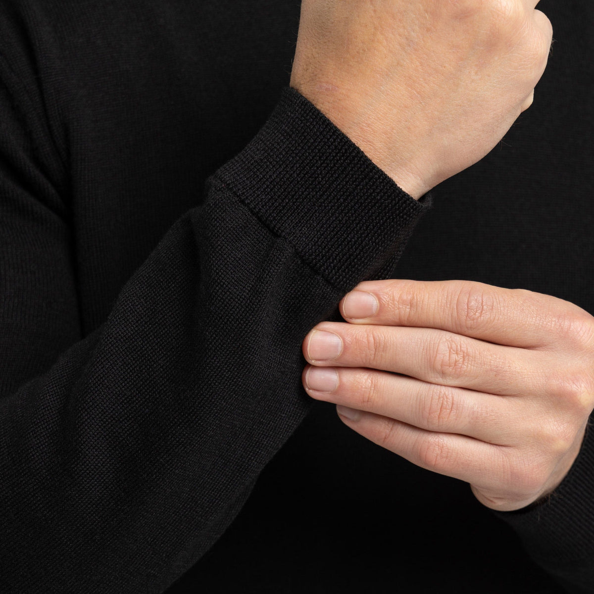 Buy Black Merino V-Neck Sweater for Short Men | Ash & Erie