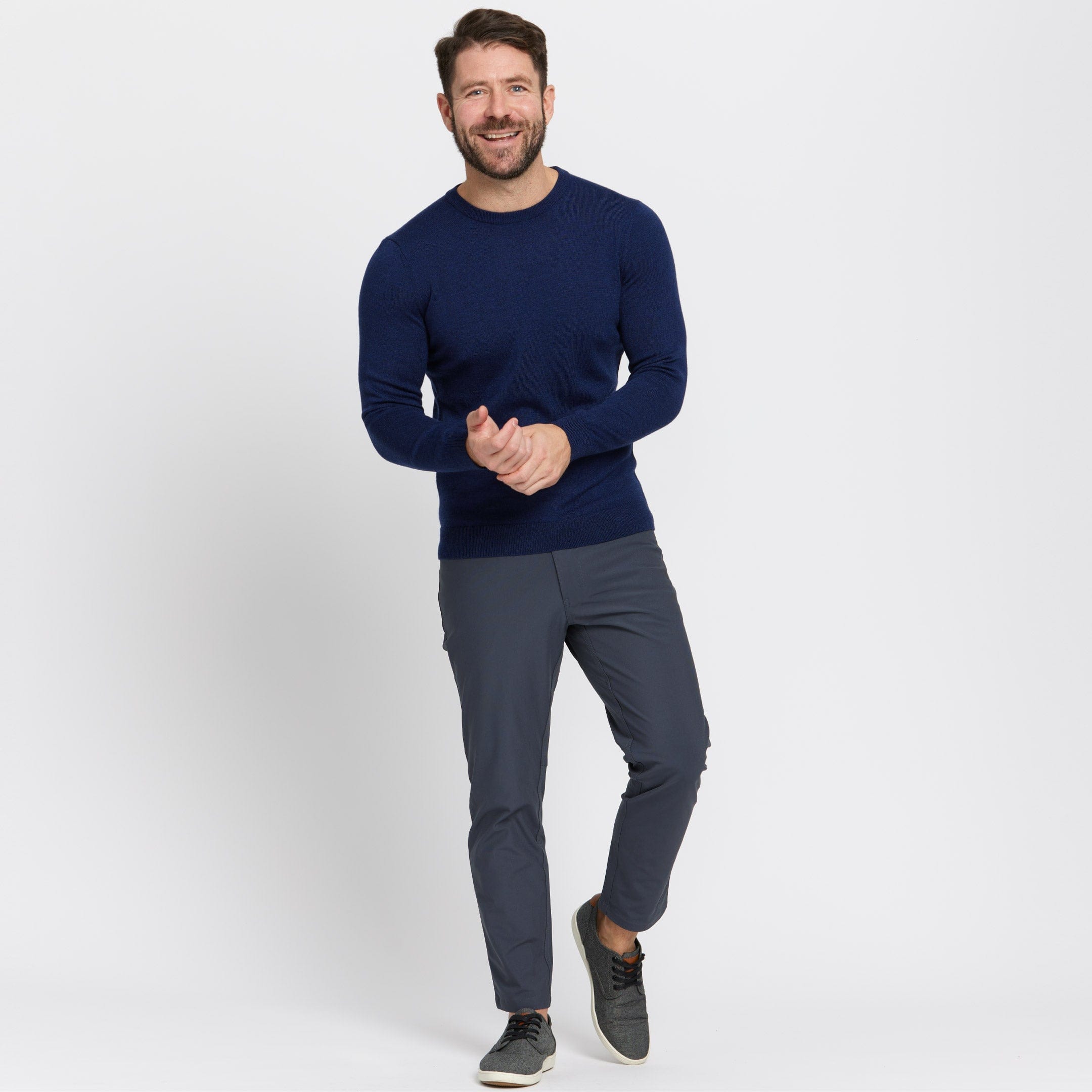 Navy blue merino wool on sale sweater