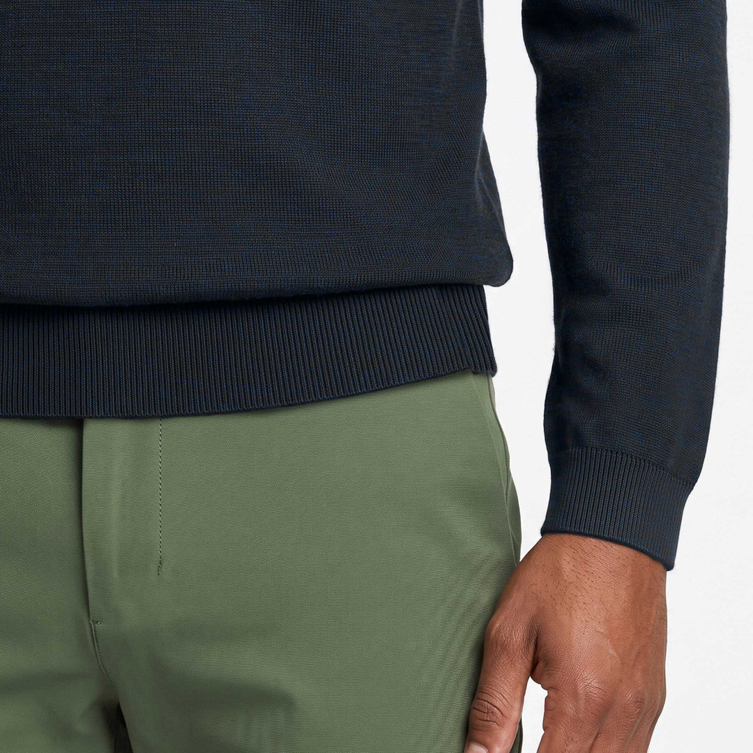 Buy Navy Merino Crew-Neck Sweater for Short Men | Ash & Erie   Merino Wool Sweater