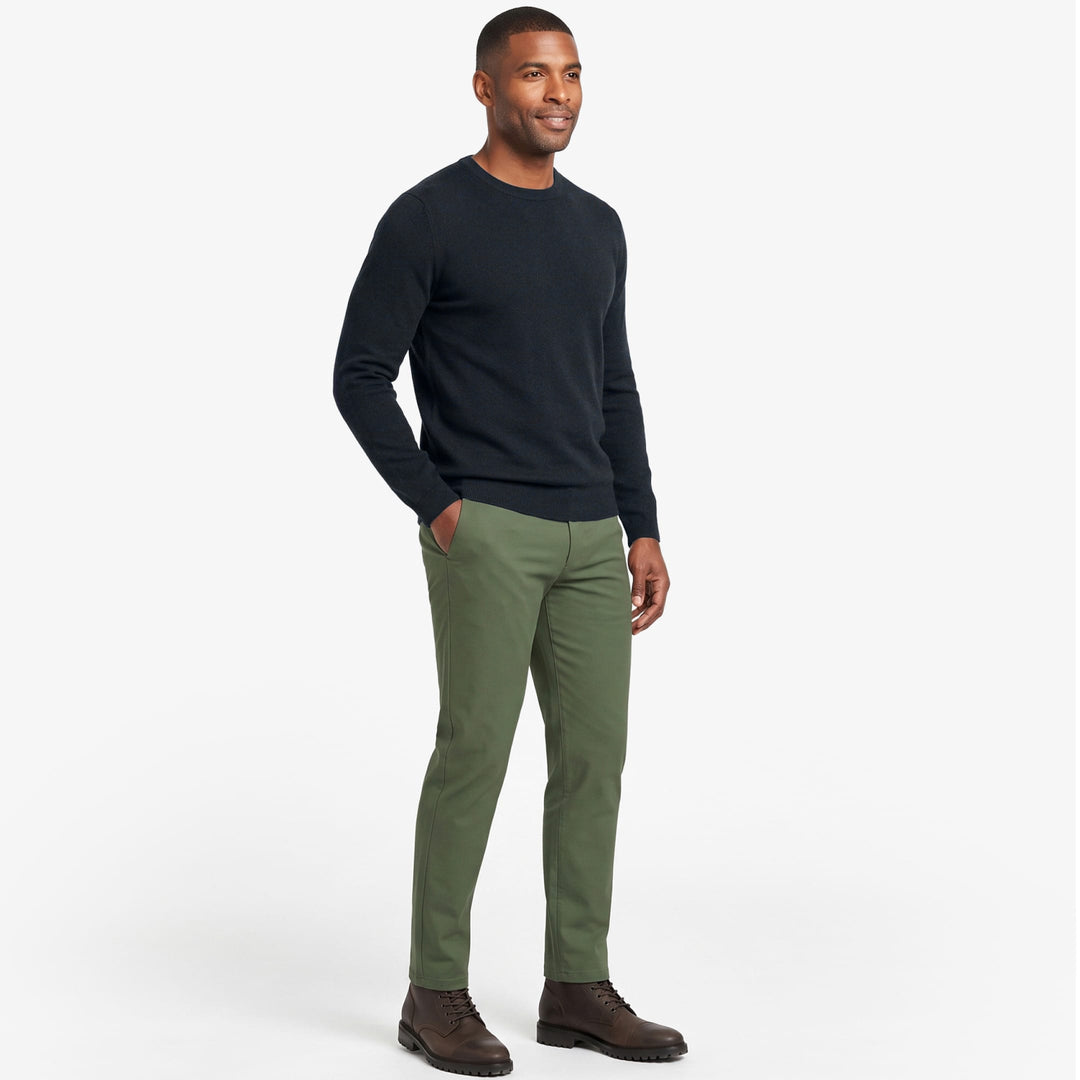 Buy Navy Merino Crew-Neck Sweater for Short Men | Ash & Erie   Merino Wool Sweater