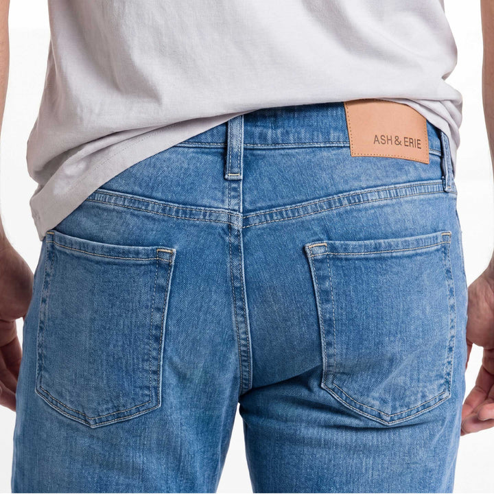 Ash & Erie Blue Wash Midtown Jeans for Short Men   Midtown Jeans