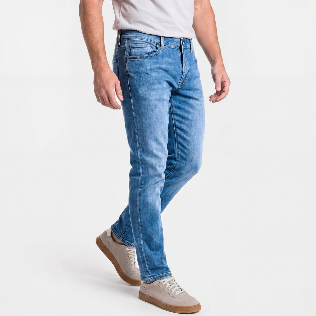 Ash & Erie Blue Wash Midtown Jeans for Short Men   Midtown Jeans