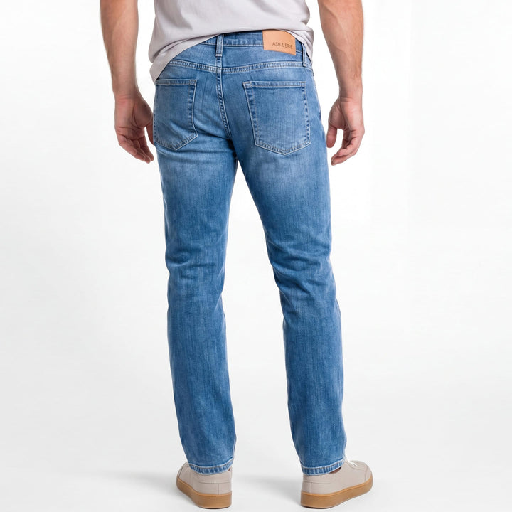 Ash & Erie Blue Wash Midtown Jeans for Short Men   Midtown Jeans
