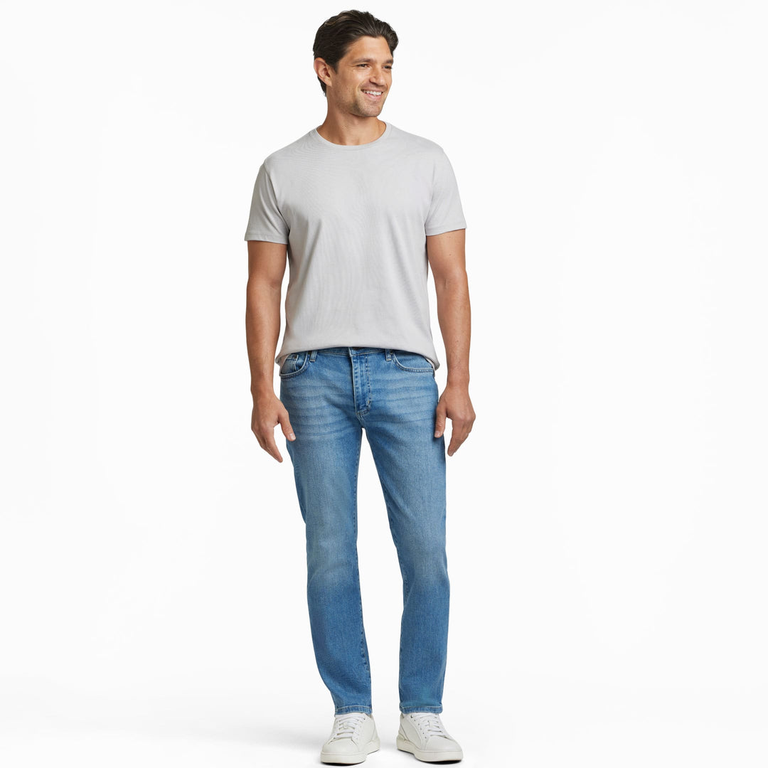 Ash & Erie Blue Wash Midtown Jeans for Short Men   Midtown Jeans