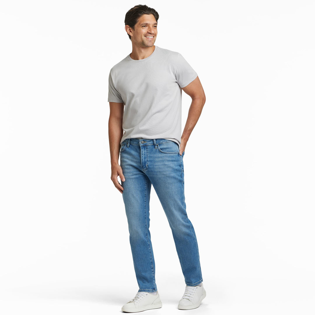 Ash & Erie Blue Wash Midtown Jeans for Short Men   Midtown Jeans