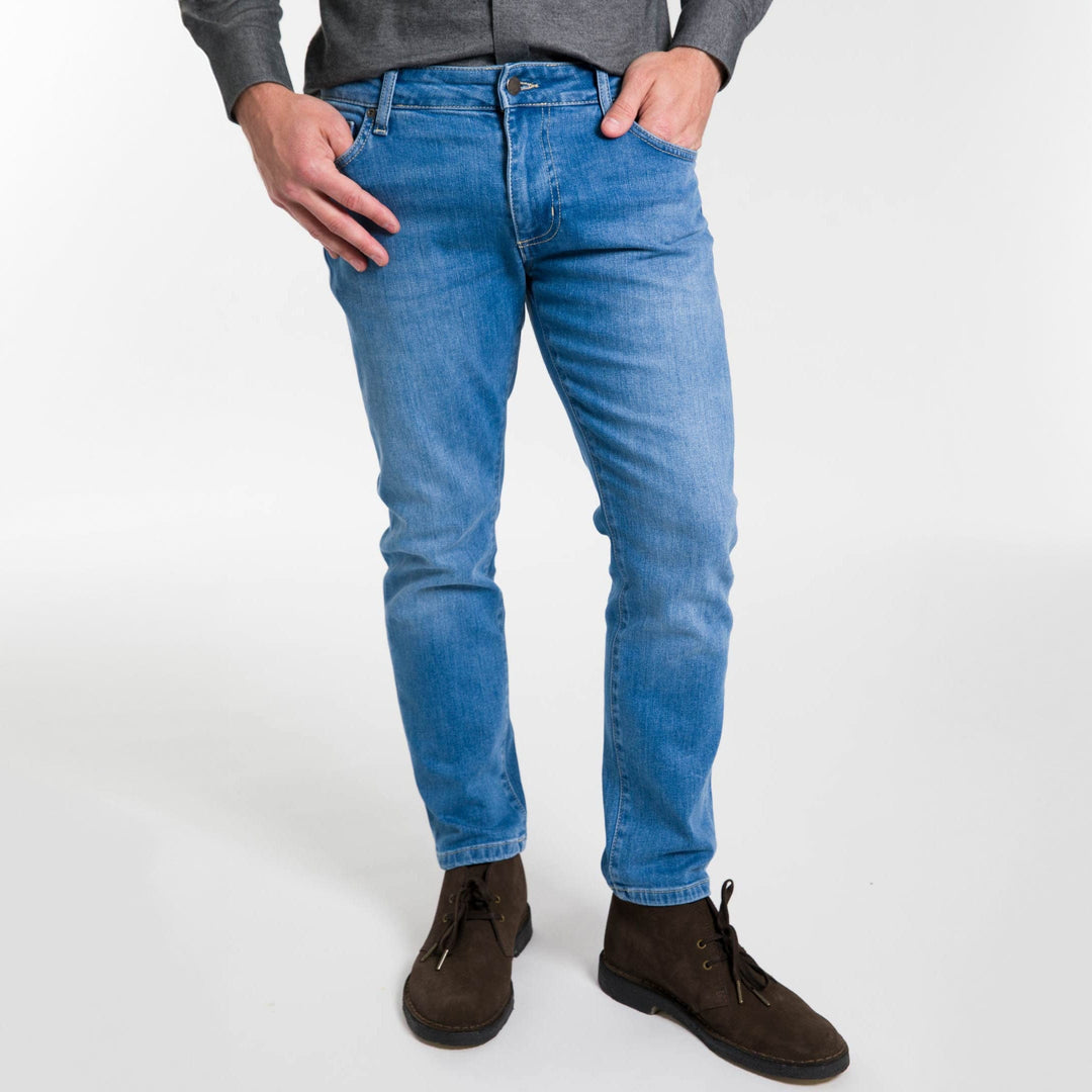 Ash & Erie Blue Wash Midtown Jeans for Short Men   Midtown Jeans