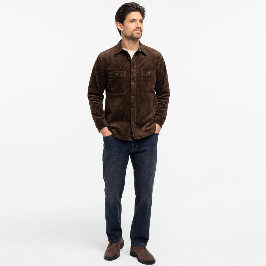 Ash & Erie Brown Corduroy Overshirt for Short Men   Overshirt