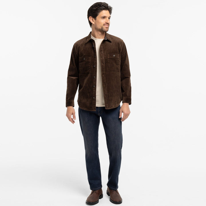 Ash & Erie Brown Corduroy Overshirt for Short Men   Overshirt