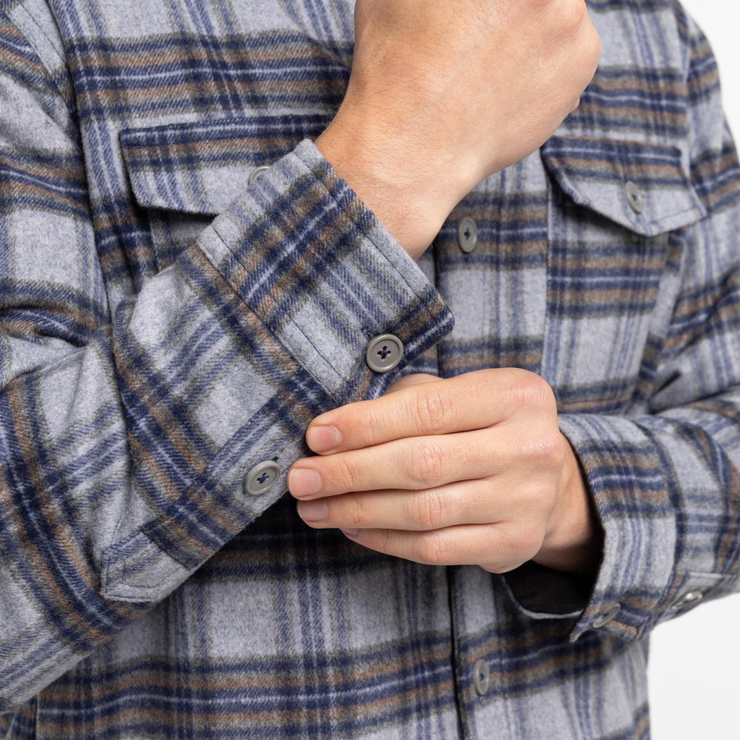 Ash & Erie Frontier Flannel Shirt Jacket for Short Men   Overshirt