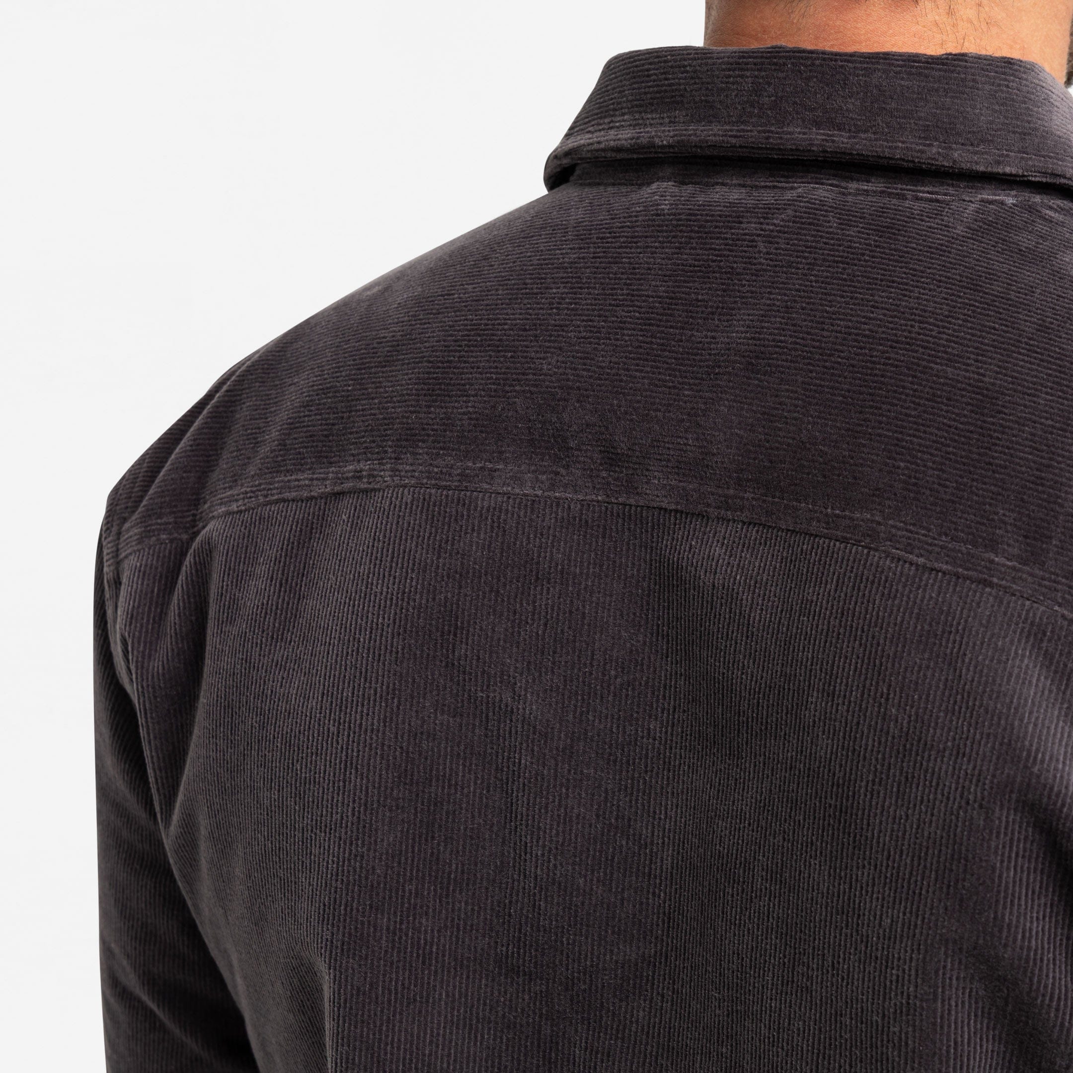 Ash & Erie Grey Corduroy Shirt Jacket for Short Men   Overshirt