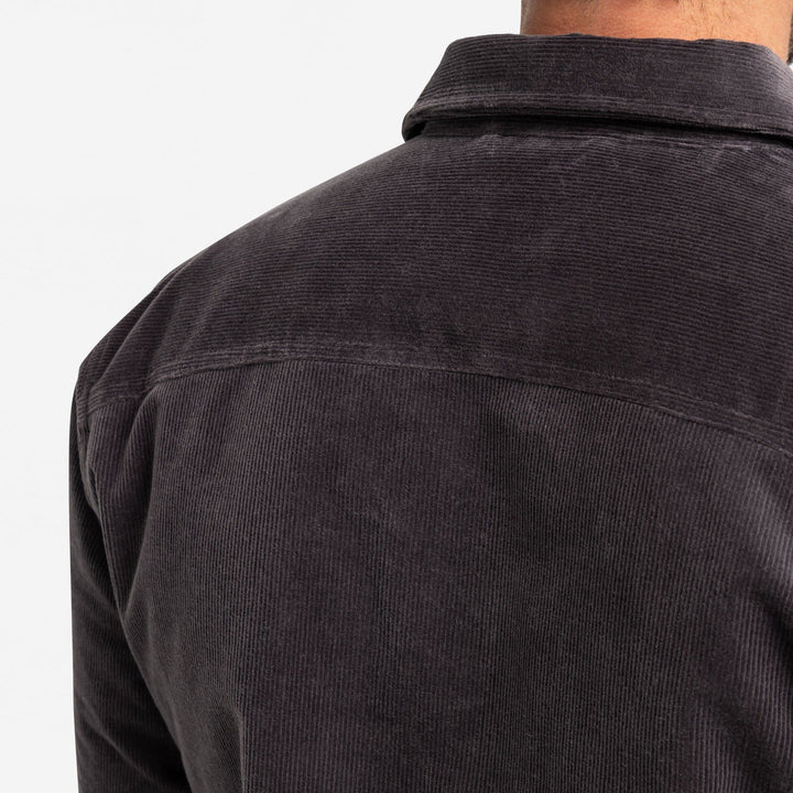 Ash & Erie Grey Corduroy Shirt Jacket for Short Men   Overshirt