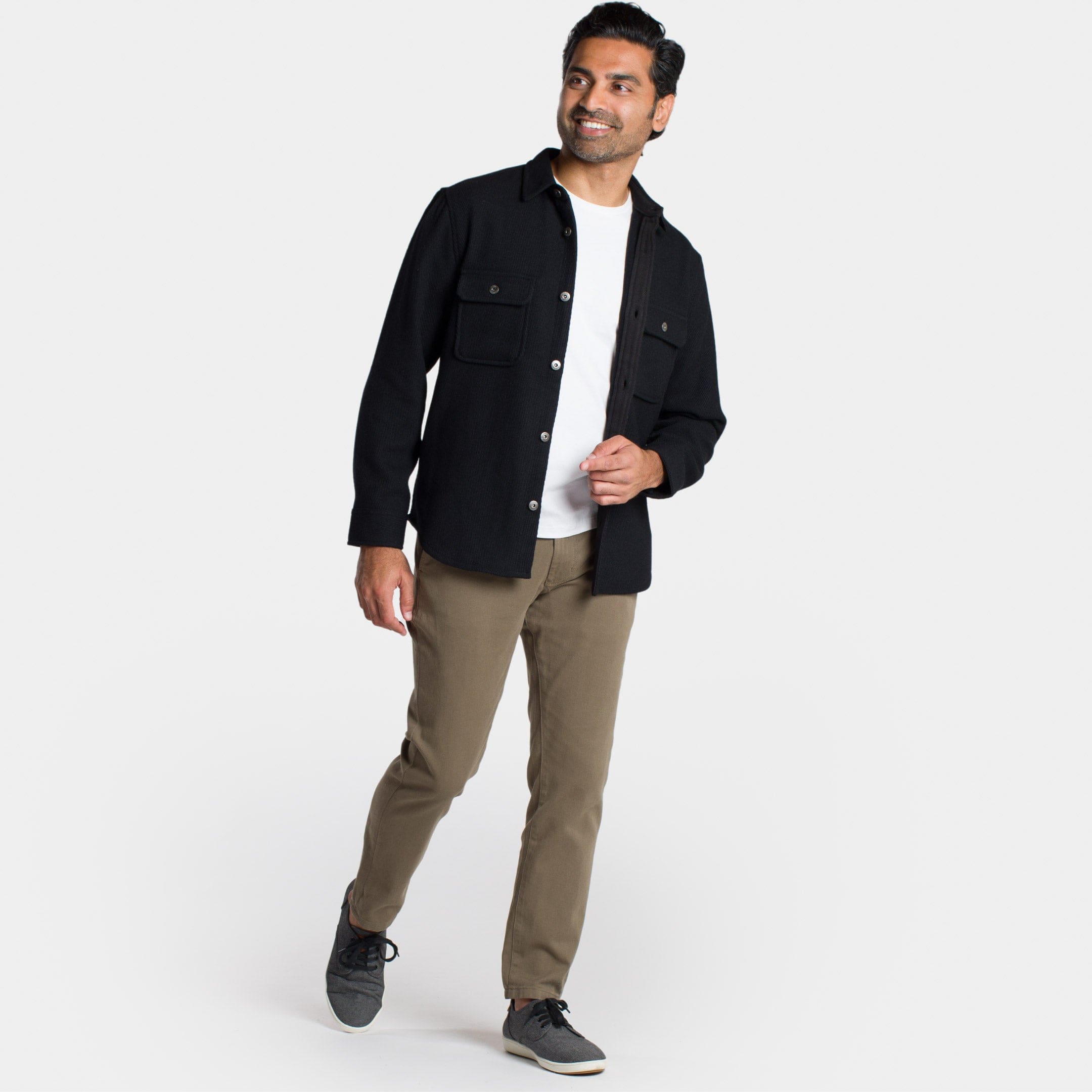 over dress shirt Ash & Erie Onyx Overshirt for Short Men Onyx / S