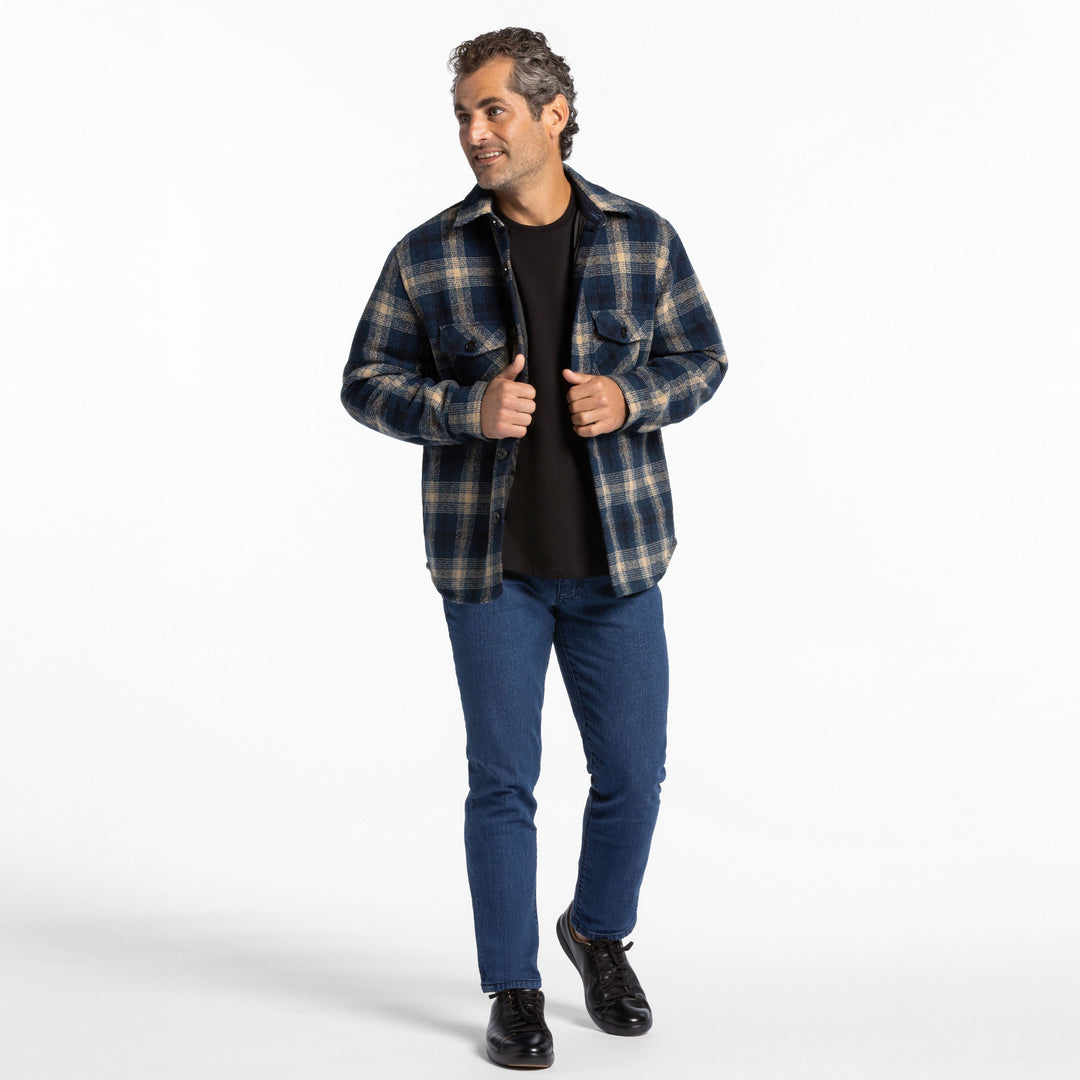 Ash & Erie Scout Flannel Shirt Jacket for Short Men   Overshirt