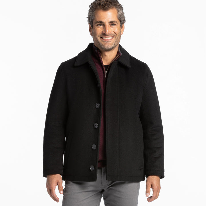 Ash & Erie Black Wool Peacoat for Short Men   Peacoat