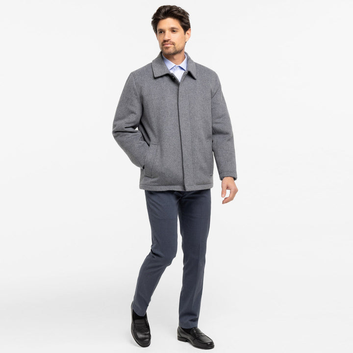 Ash & Erie Grey Wool Peacoat for Short Men   Peacoat