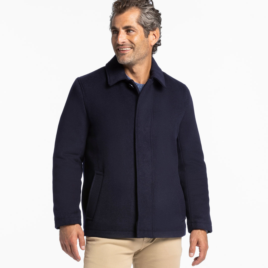 Ash & Erie Navy Wool Peacoat for Short Men   Peacoat