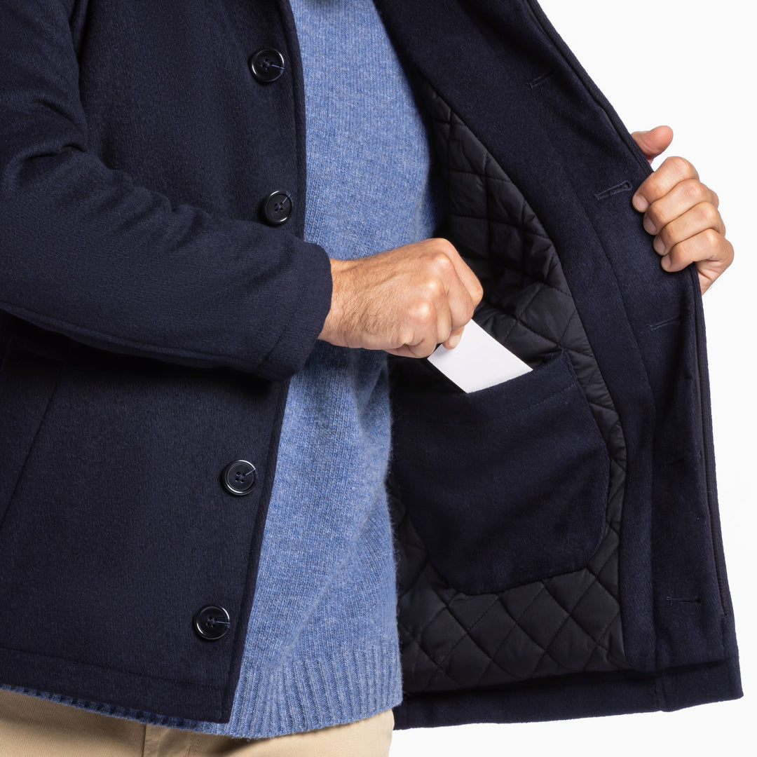 Ash & Erie Navy Wool Peacoat for Short Men   Peacoat