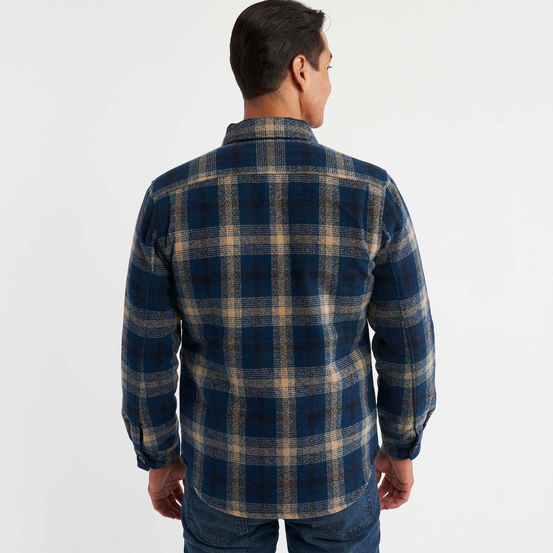 Ash & Erie Scout Flannel Shirt Jacket for Short Men   Peacoat
