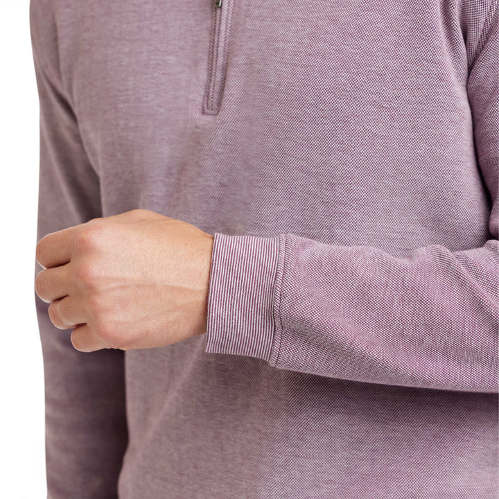 Ash & Erie Rustic Purple Pique Quarter-Zip﻿ for Short Men   Pique Quarter-Zips