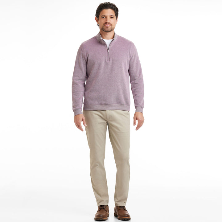 Ash & Erie Rustic Purple Pique Quarter-Zip﻿ for Short Men   Pique Quarter-Zips
