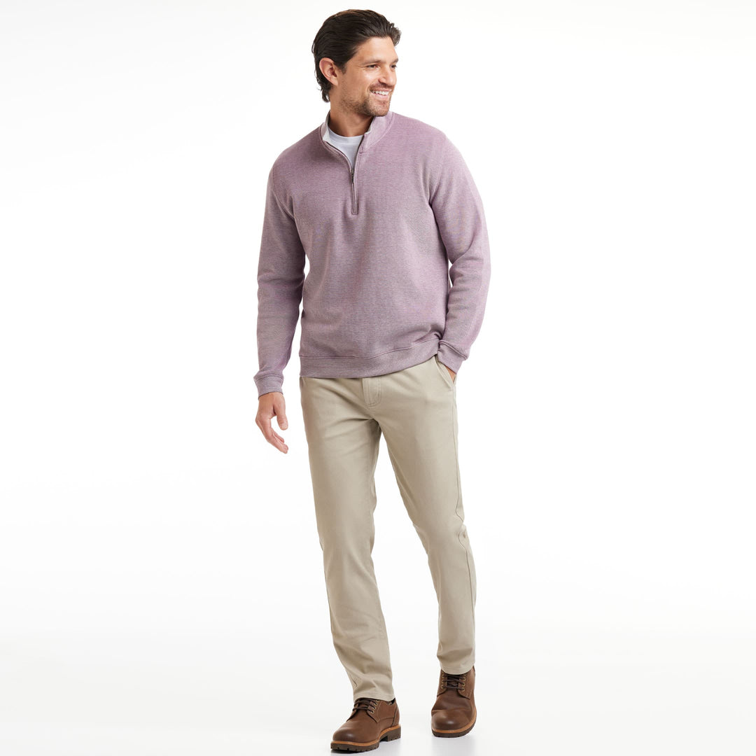 Ash & Erie Rustic Purple Pique Quarter-Zip﻿ for Short Men   Pique Quarter-Zips