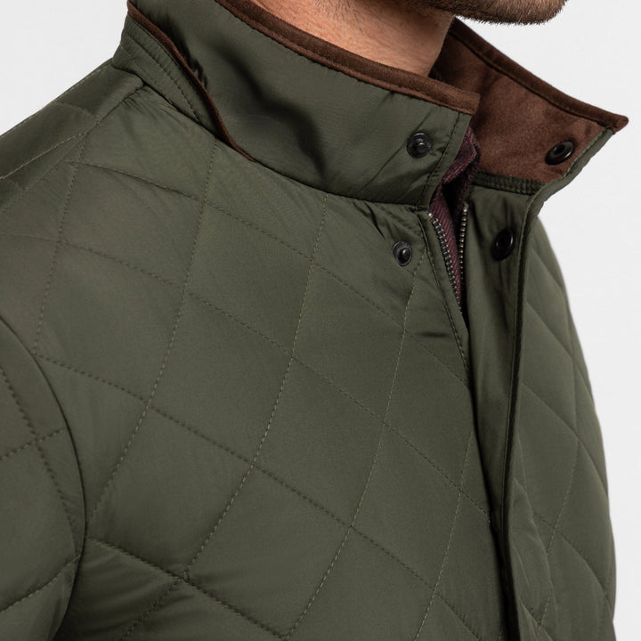 Ash & Erie Army Green Quilted Jacket for Short Men   Quilted Jacket