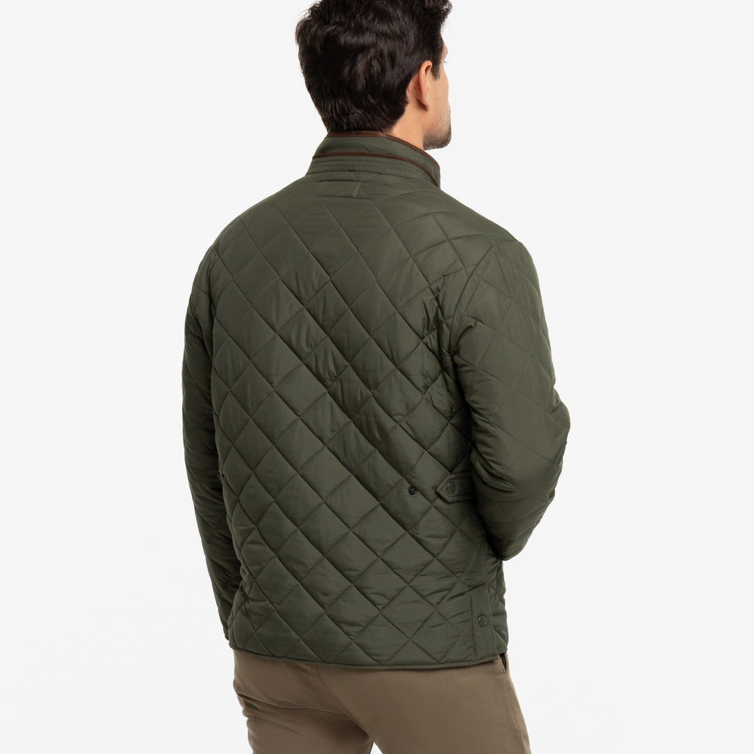 Ash & Erie Army Green Quilted Jacket for Short Men   Quilted Jacket