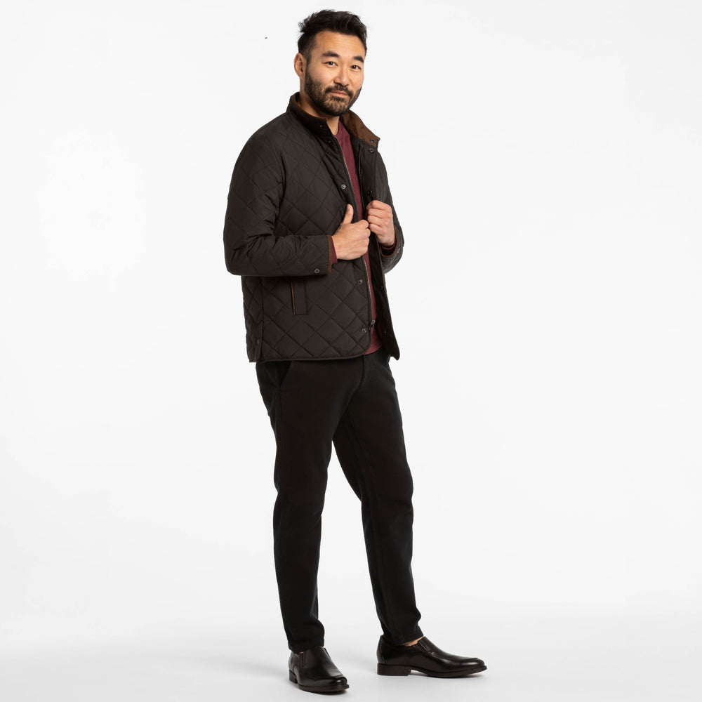 Ash & Erie Black Quilted Jacket for Short Men   Quilted Jacket