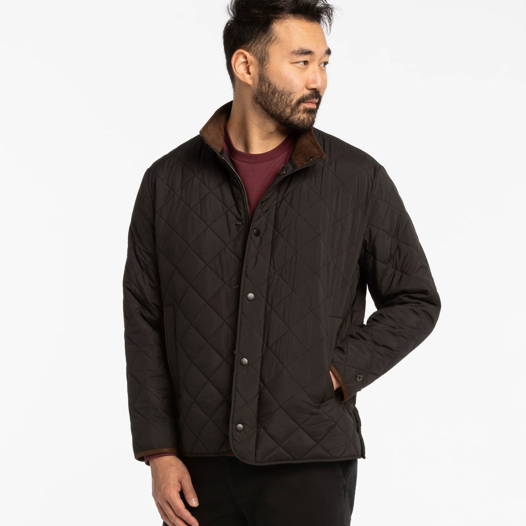 Ash & Erie Black Quilted Jacket for Short Men   Quilted Jacket