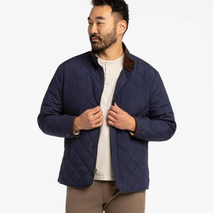 Ash & Erie Navy Quilted Jacket for Short Men   Quilted Jacket