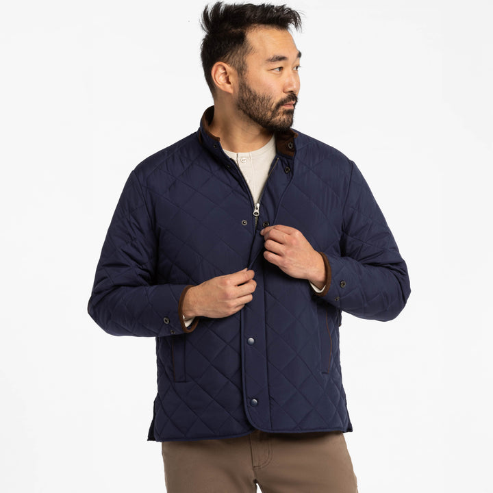 Ash & Erie Navy Quilted Jacket for Short Men   Quilted Jacket