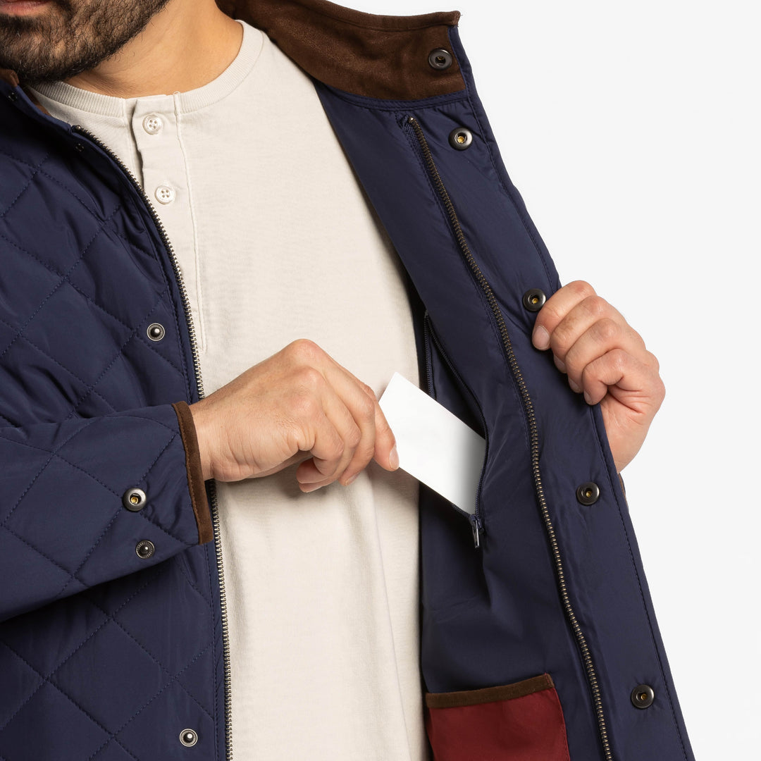 Ash & Erie Navy Quilted Jacket for Short Men   Quilted Jacket