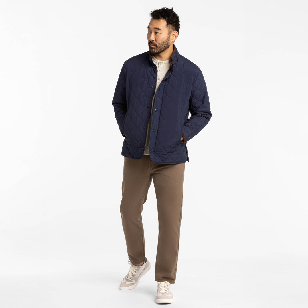 Ash & Erie Navy Quilted Jacket for Short Men   Quilted Jacket