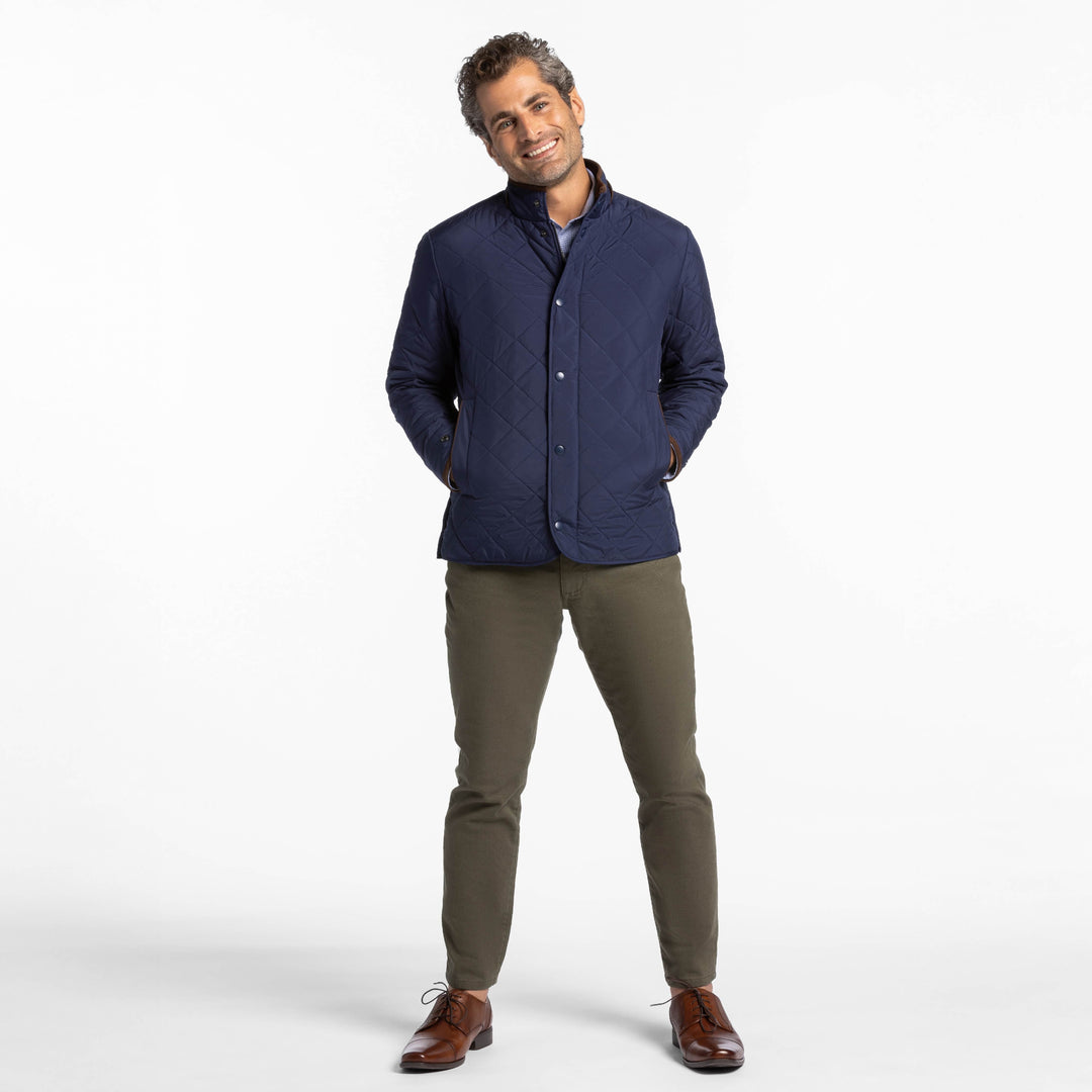 Ash & Erie Navy Quilted Jacket for Short Men Navy / M Ash & Erie Navy Quilted Jacket for Short Men Navy / M