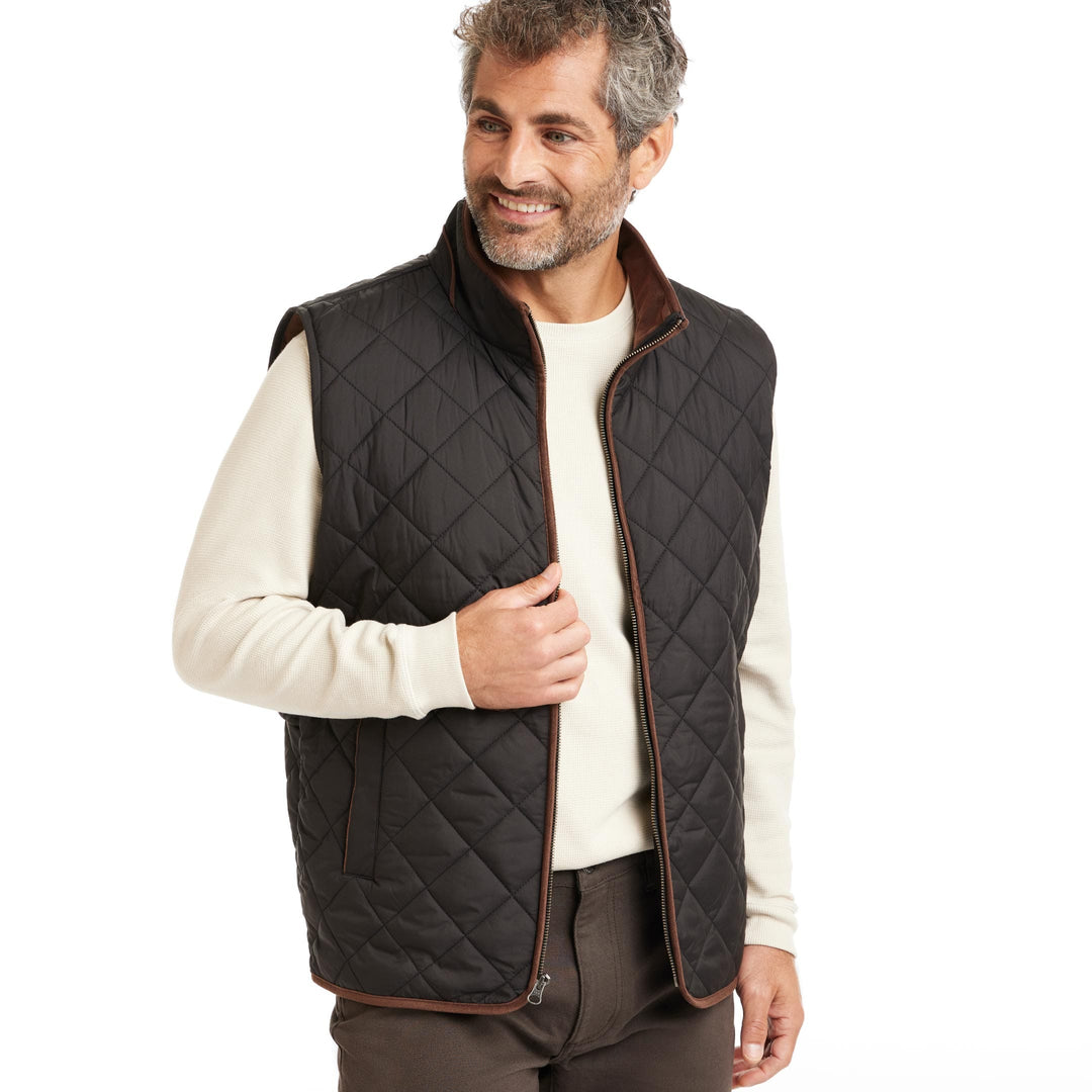 Ash & Erie Black Quilted Vest for Short Men   Quilted Vest