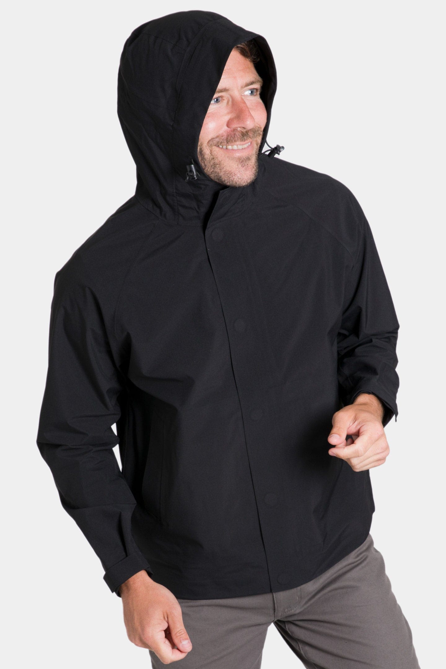Ash & Erie Black Rain Jacket for Short Men   Rain Jacket