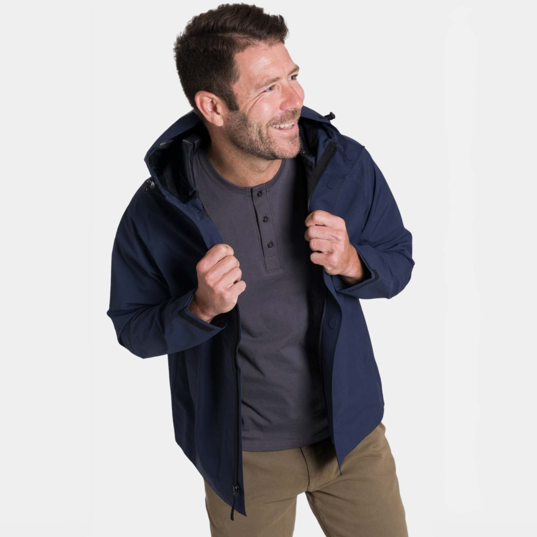 Ash Erie Navy Rain Jacket for Short Men1