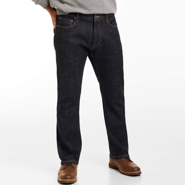 Ash & Erie Rinse Wash Stretch Selvedge Jeans for Short Men  
