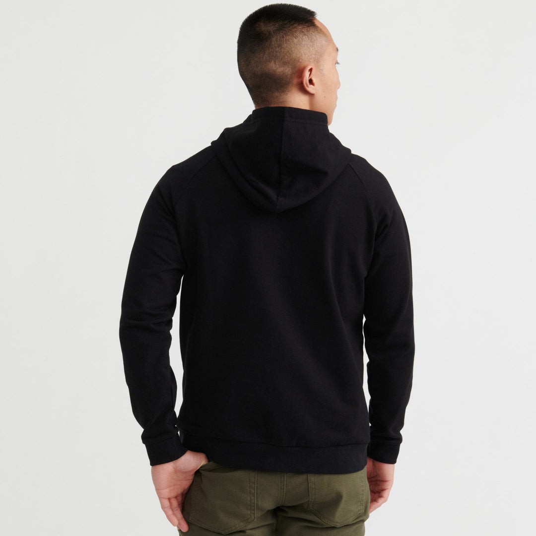 Ash & Erie Black French Terry Pullover Hoodie for Short Men