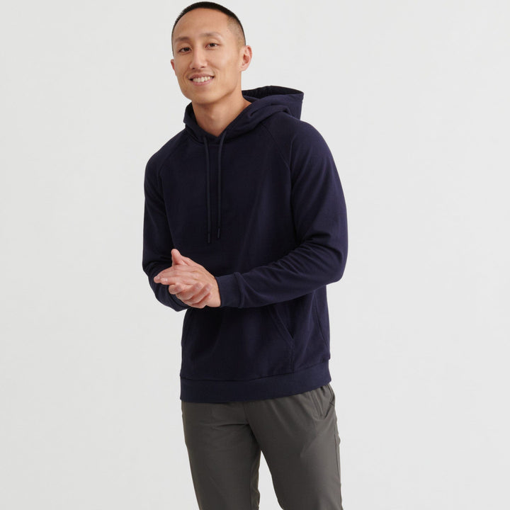 Ash & Erie Navy French Terry Pullover Hoodie for Short Men   Roam Hoodie