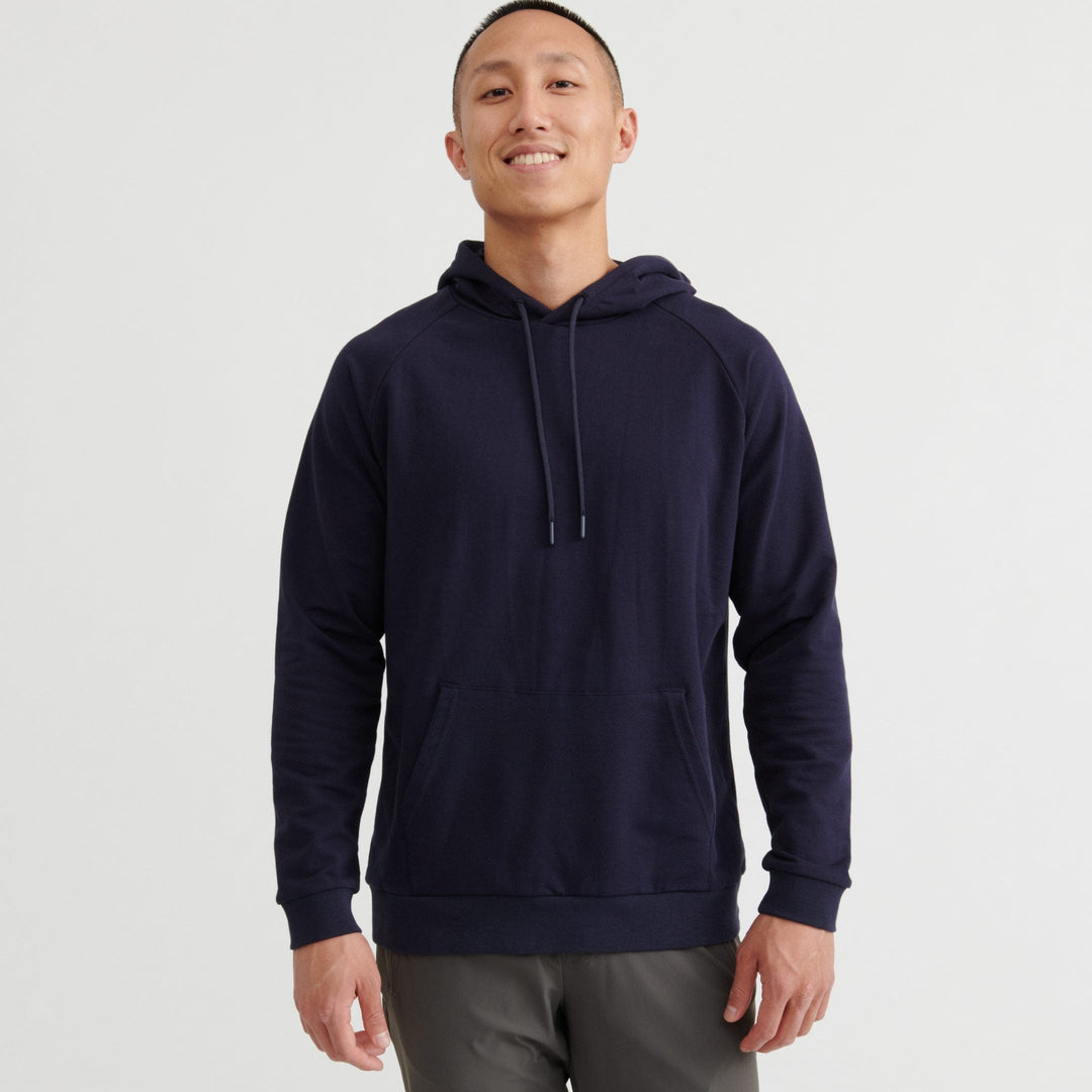 Ash & Erie Navy French Terry Pullover Hoodie for Short Men   Roam Hoodie