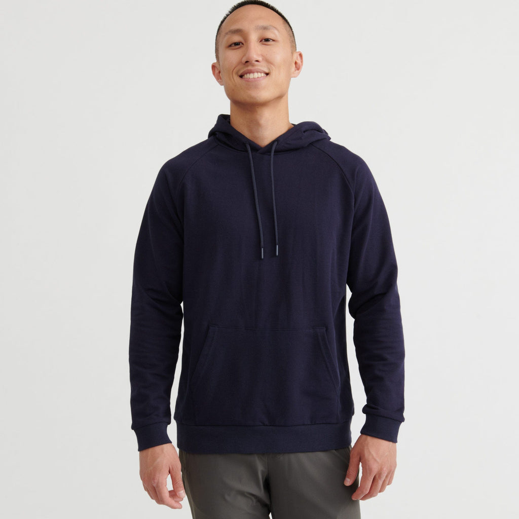 Ash & Erie Navy French Terry Pullover Hoodie for Short Men