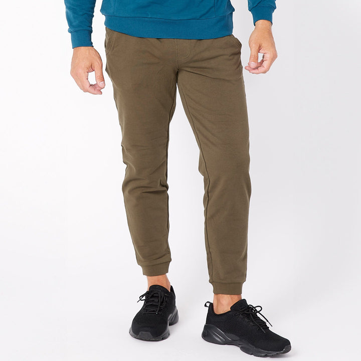 Ash & Erie Army Green French Terry Jogger for Short Men   Roam Jogger