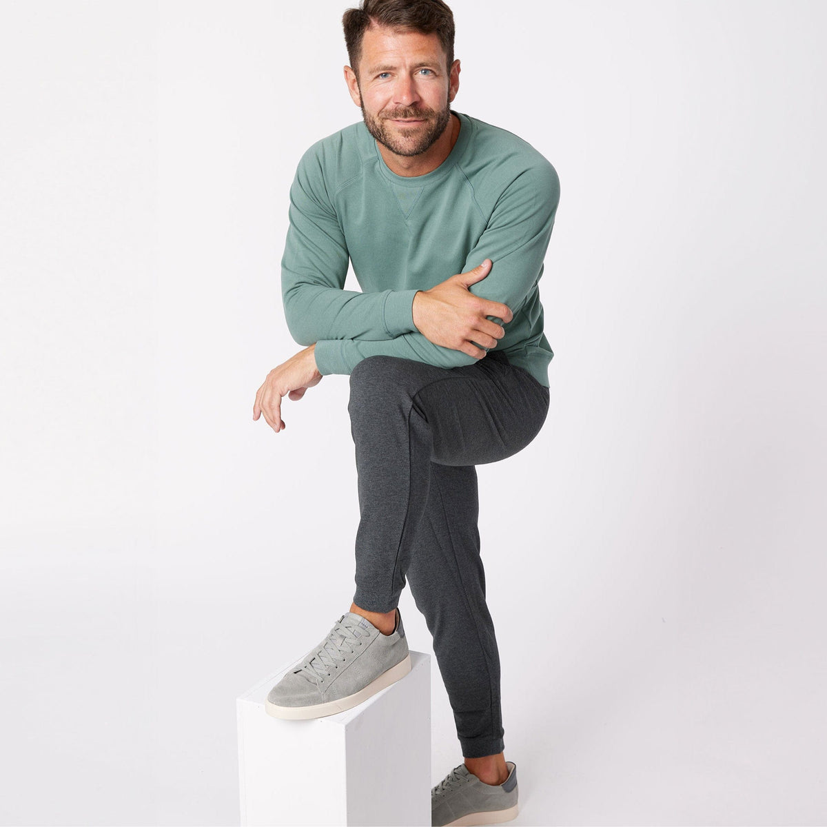 Ash & Erie Charcoal French Terry Jogger for Short Men