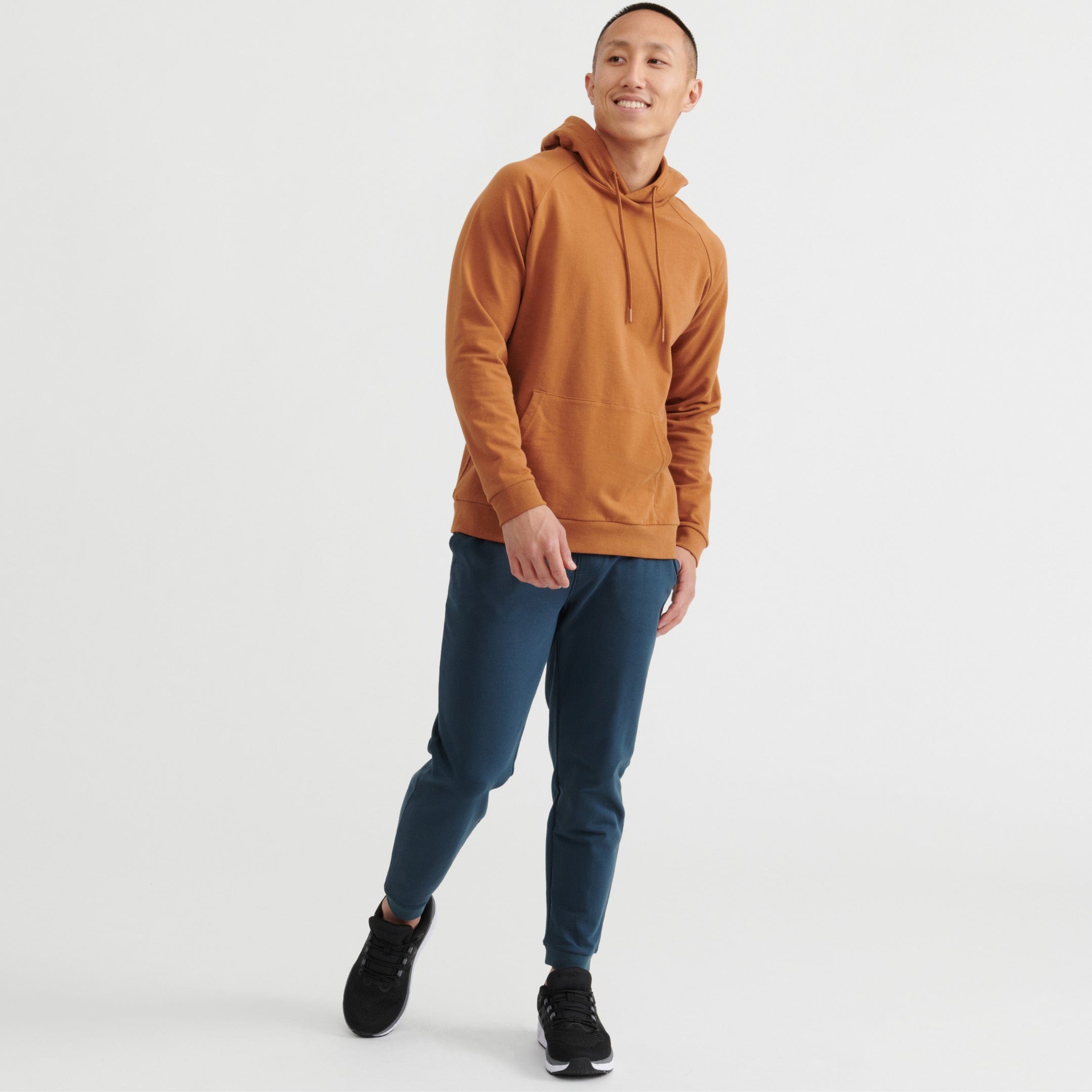 Ash & Erie Dark Spruce French Terry Jogger for Short Men