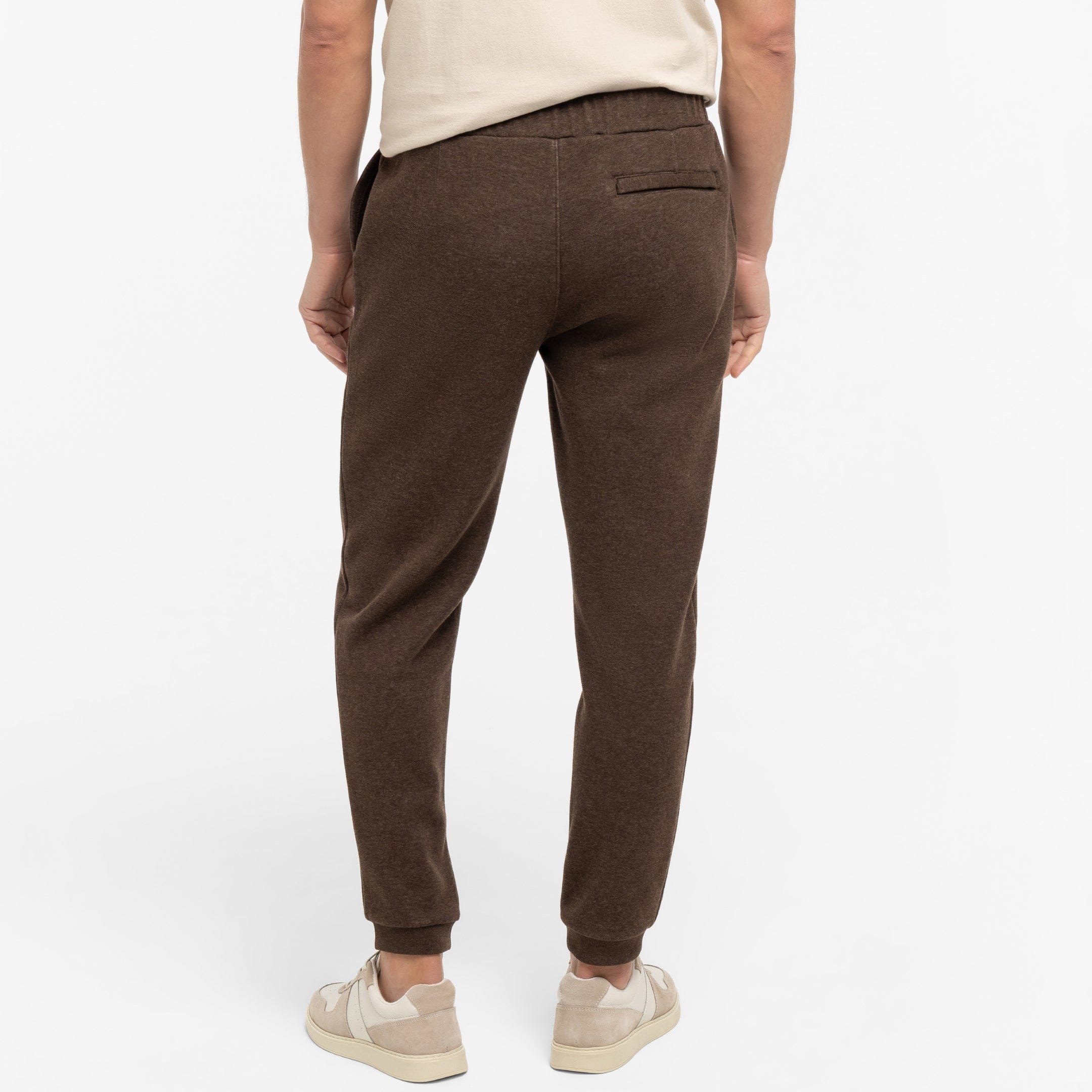 Ash & Erie Heather Brown French Terry Jogger for Short Men   Roam Jogger