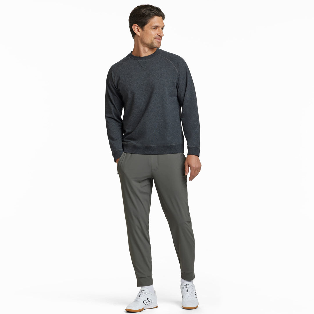Ash & Erie Charcoal French Terry Sweatshirt for Short Men   Roam Sweatshirt